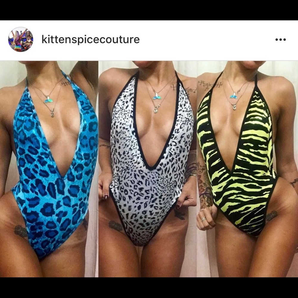 Blue cheetah bodysuit